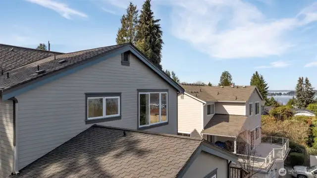 2 of 5 -- View from future back of 3-floor home’s top floor, looking NW.