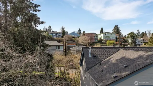 1 of 5 -- View from future back of 3-floor home’s roof deck, looking West.