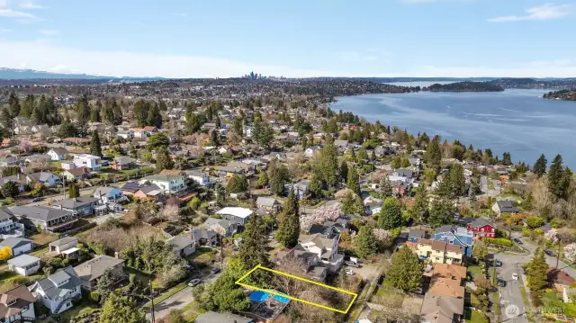 Lake Washington with downtown beyond.