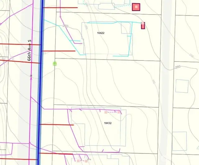 From City’s GIS maps showing the underground utilities w/topo.