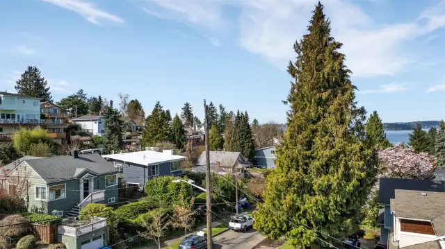 1 of 4 -- View from future front of 3-floor home’s roof deck, looking NW.