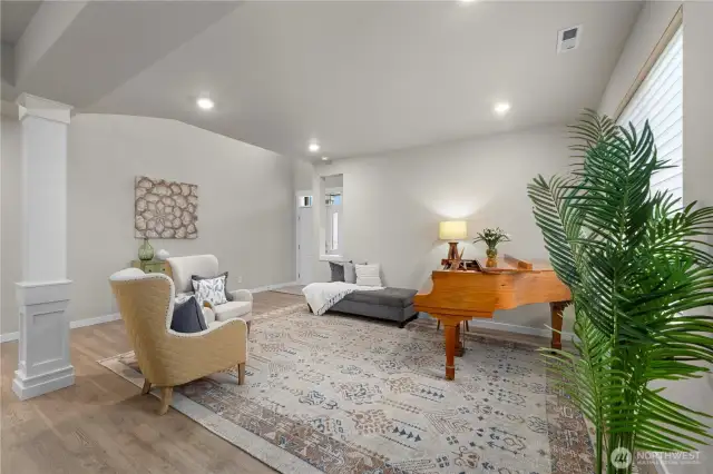 Open living is located just steps from the entrance gives a wonderful first impression