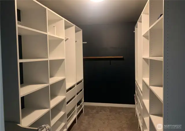 Walk-in closet with built in organizers