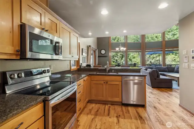 Large open kitchen on main