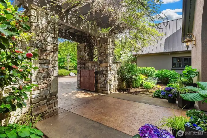 Courtyard garden can be seen from inside the home