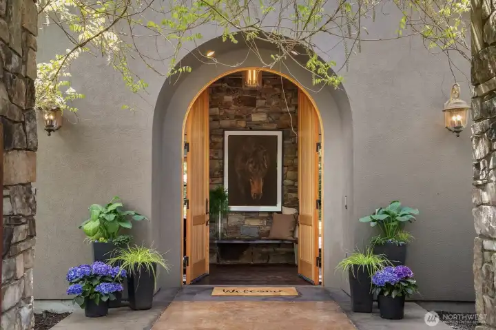 Elegant front door greets your guests