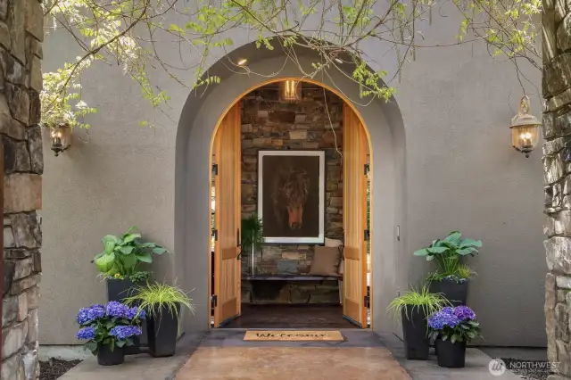 Elegant front door greets your guests