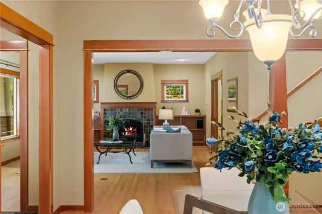 This view shows the seamless flow to all the rooms in this beautiful home.