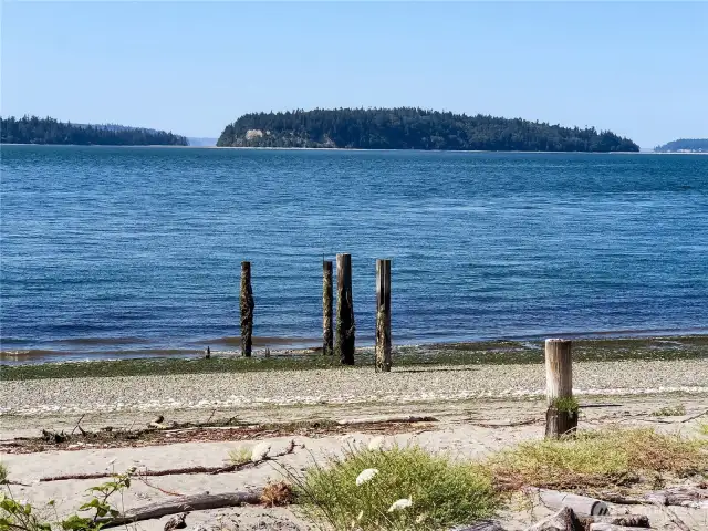 Just step down from the grass, and you're on the beach