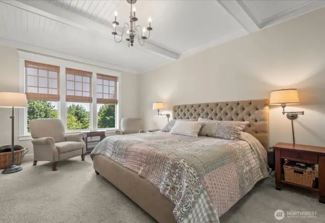 Primary Bedroom on Main-Beamed Ceiling