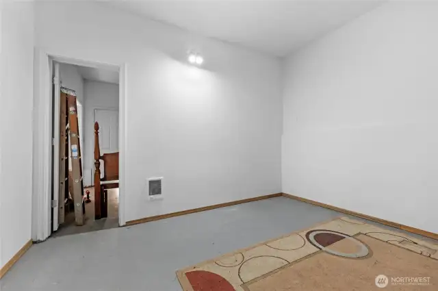 "Storage" room in the garage