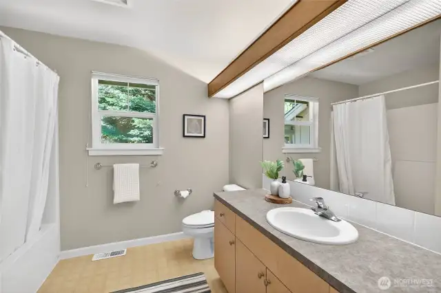 Full bath on upper level