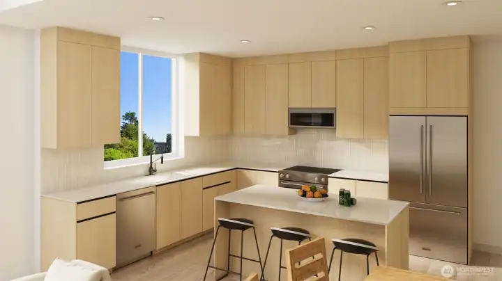 Artist's rendering of kitchen