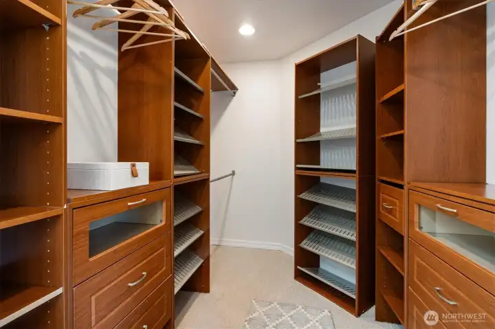Walk-in closet in primary