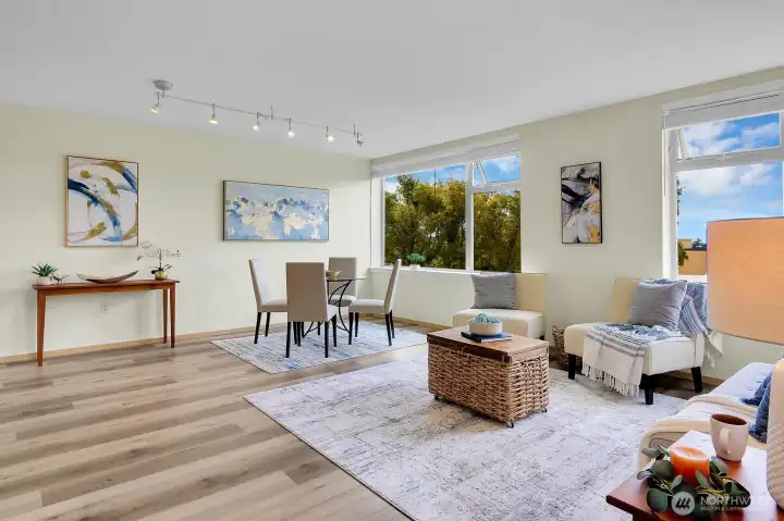 West facing windows provide terrific views and light