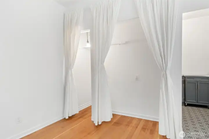 Perfect alcove for Murphy Bed- deep closet on the left