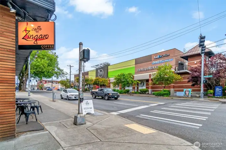 Delight in morning coffee and stroll the neighborhood Uptown shops