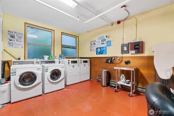 Convenient shared laundry on lower level