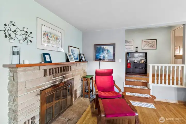 Cozy living room with fireplace, the perfect retreat for cool evenings and intimate gatherings.