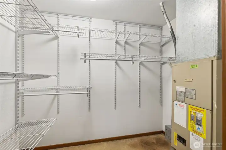Spacious walk-in closets