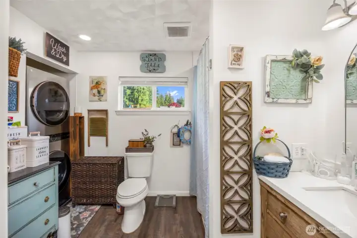 Bathroom and Laundry in ADU