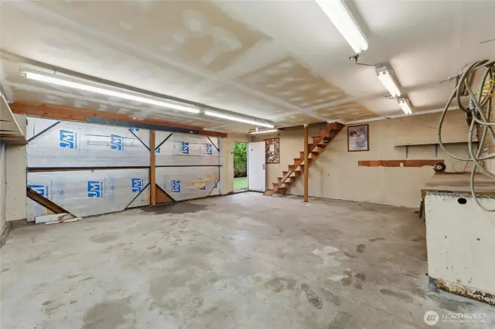 Workshop interior w/ heater