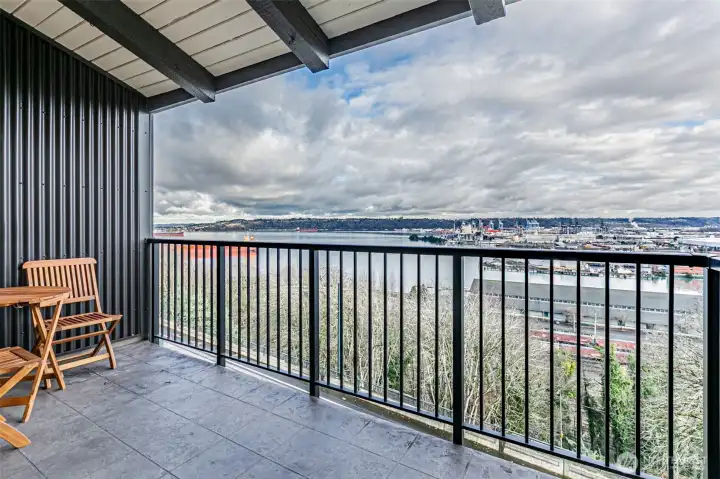 An essential to living in the PNW is a covered outside space.  Marine shipping traffic is fun to watch.