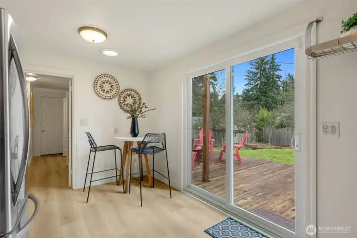 Room for an eat-in table or make more kitchen space with a coffee bar or pantry cabinet.
