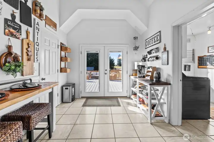 French doors lead out to your trex deck with large sitting area to entertain.