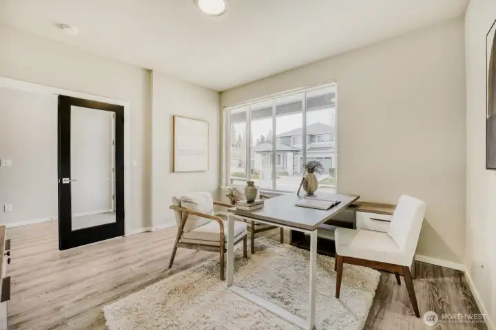 Downstairs Den with French Doors