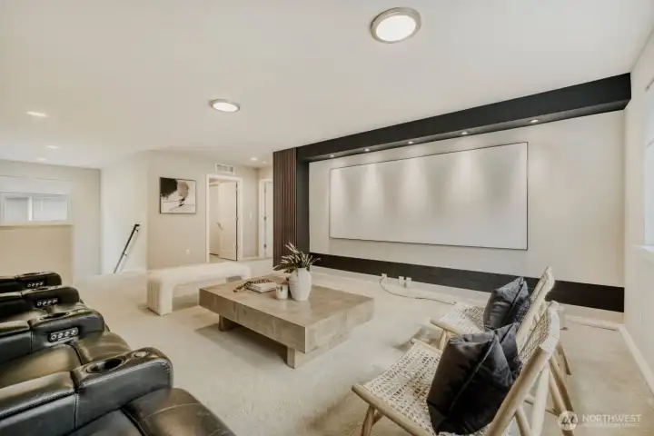 Upstairs Media Room with Theater Seating