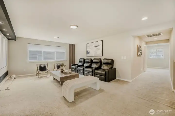 Upstairs Media Room & Theater Seating