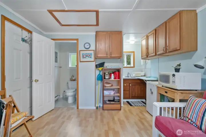 View of inside of cabin from the other side.