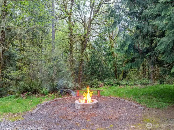 Gather around this fire pit designed to have plenty of space for family and friends to gather