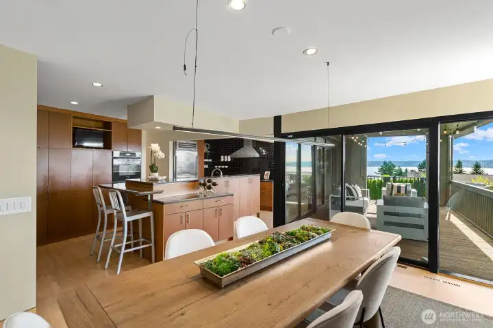 Open kitchen design ideal for entertaining with easy flow to living and dining areas