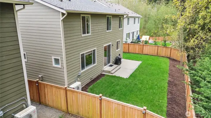 A full view of the backyard space.