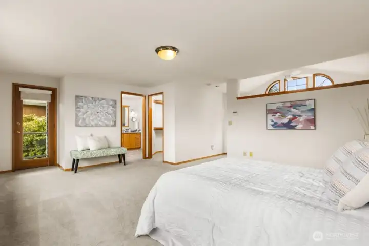 Upstairs, the entire top floor is dedicated to the private primary suite.