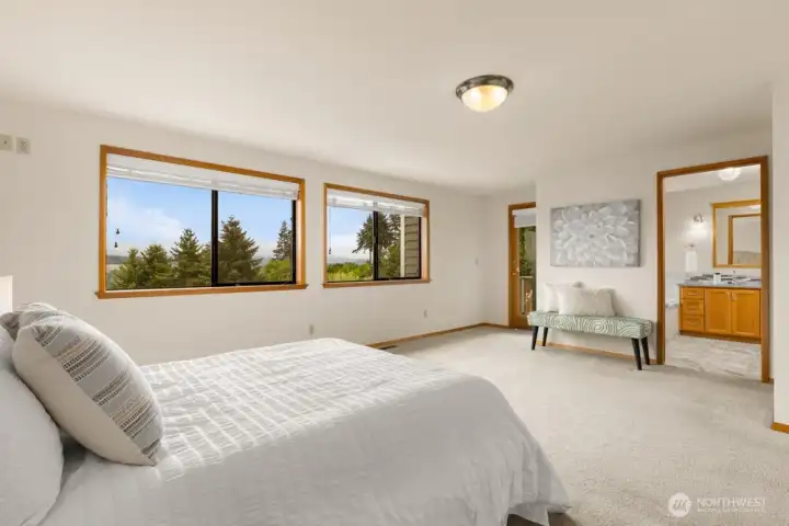 A true retreat with it's own private deck to the left.