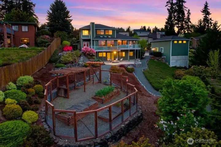 A fenced garden area offers protection from wildlife and space to cultivate your own garden.