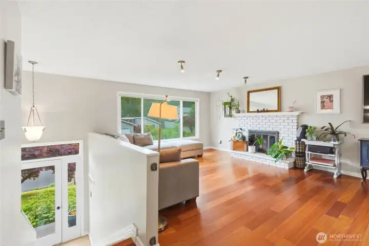 Hardwood floors throughout the main living area mean easy cleanup and a look that never goes out of style. Hardwood floors throughout the main living area mean easy cleanup and a look that never goes out of style.