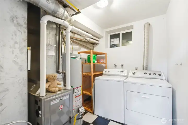 Full-size washer and dryer plus dedicated utility space keeps the mechanical clutter tucked away and out of your living areas. Full-size washer and dryer plus dedicated utility space keeps the mechanical clutter tucked away and out of your living areas.