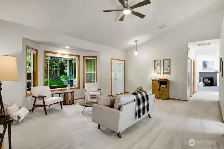 A look back at the entry of the home in the living room