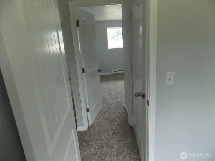 Linen closet between bedrooms