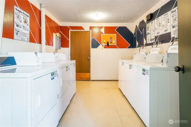 Laundry room is nearby. Some units have W/D in unit which reduces demand.