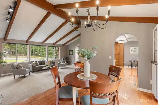 From the DIning Room you can be part of the Kitchen and the Living Area.