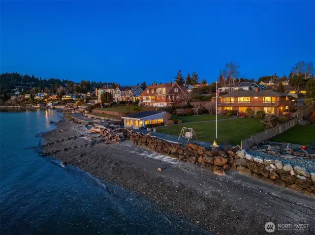 The rip rap bulkhead was restored in 2015. This type of seawall allows for the water to go through the boulders and is generally preferred among waterfront owners (compared to concrete bulkheads).