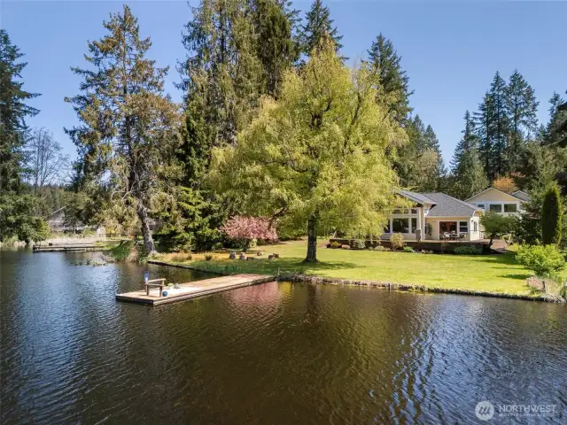 Lake view towards the home and property. Survey available.