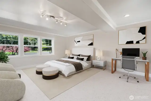 Main Level Secondary Bedroom Option - Virtually staged to show you options for 2 large main level bedrooms!