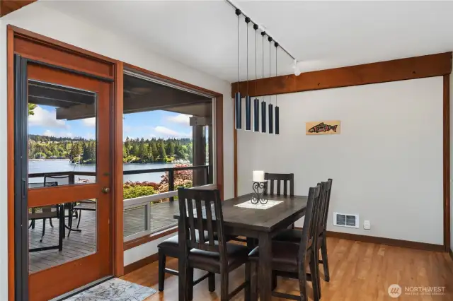 Private deck access and view from your dining room