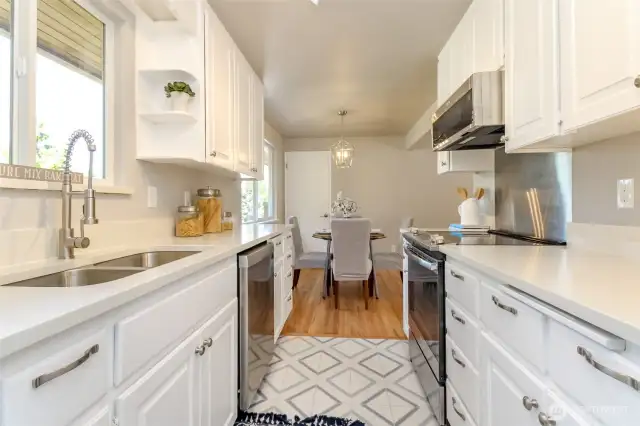 Light and bright kitchen.